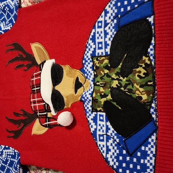 Unisex Reindeer Deer Beer Holder Sweater Not So Ugly Christmas Sweater - Picture 4 of 8
